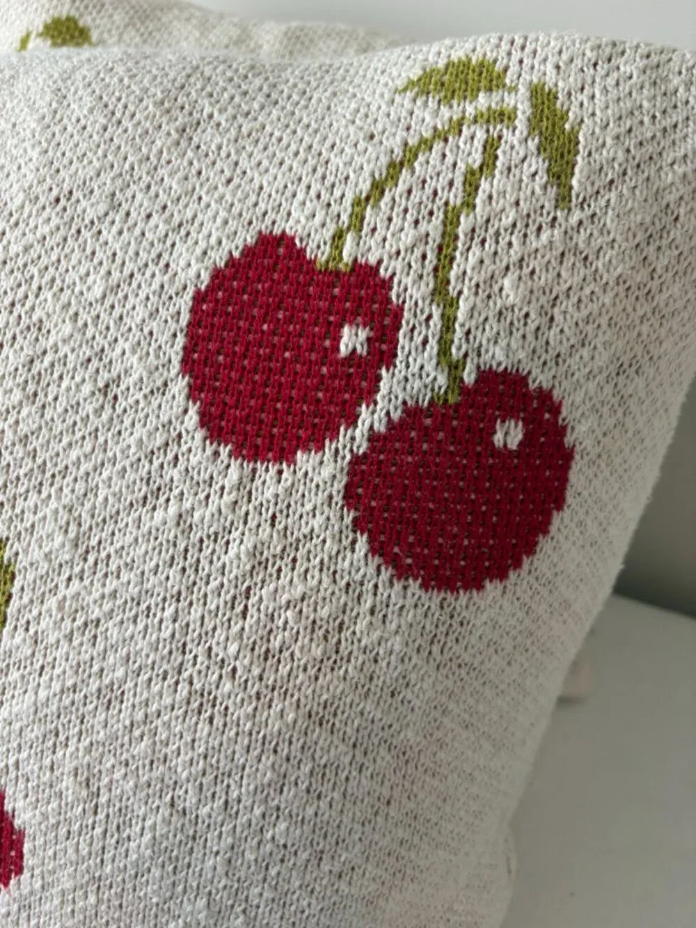 Style Happy Cherry Patterned - Set of 2 - Decorative Throw Pillows - 20 x 20 in